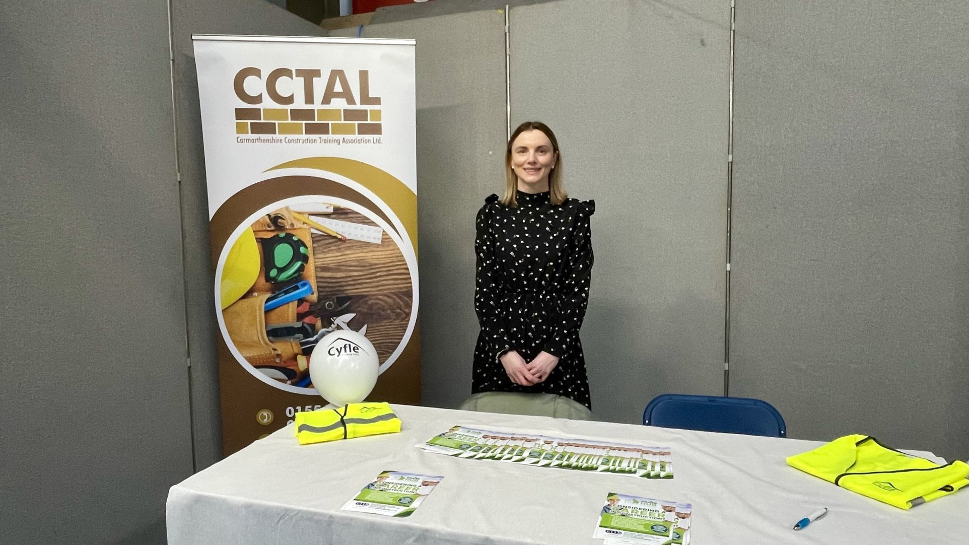 Lynette Daniels, our training manager, at the CCTAL stand, ready to talk to students about apprenticeships and pathways.